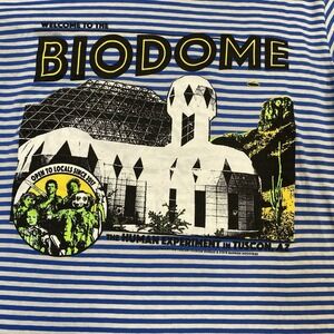Biodome T Shirt‎ Men's Small Blue Knit Striped Biology Earth Tucson Experiment